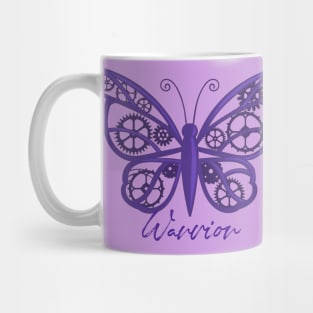 Fibro Lupus Warrior Purple Steampunk Butterfly Mug